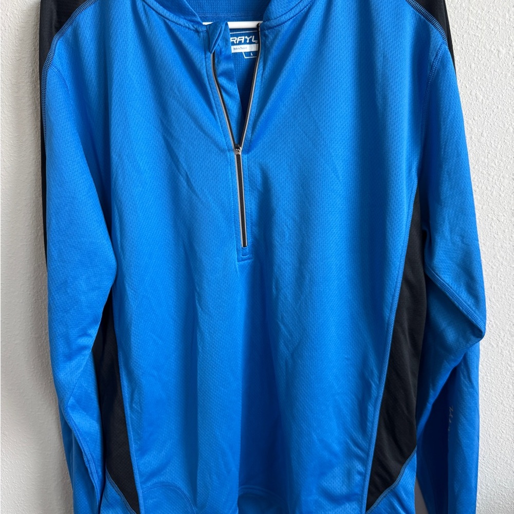 Perry Ellis Blue and Black Long Sleeve Men's Shirt